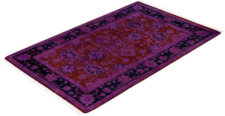 Contemporary Overdyed Wool Hand Knotted Red Runner 2' 9" x 4' 4"