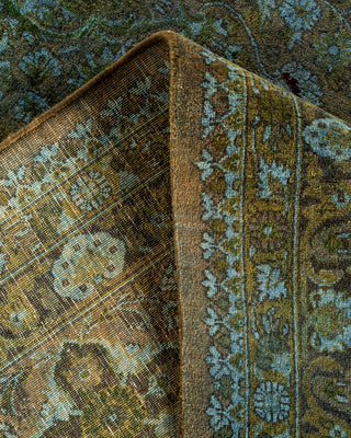 Contemporary Hand-Knotted Overdyed Green Area Rug 6' 1" x 9' 9"