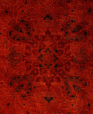 Contemporary Overdyed Wool Hand Knotted Red Area Rug 4' 2" x 6' 2"