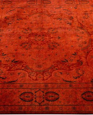 Contemporary Overdyed Wool Hand Knotted Red Area Rug 4' 2" x 6' 2"