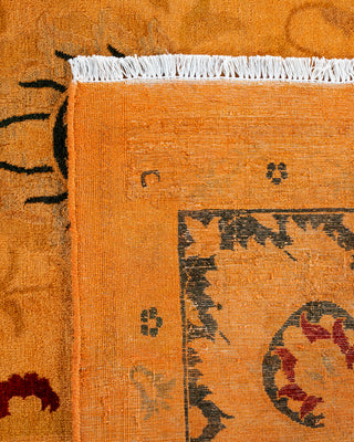 Overdyed Hand Knotted Orange Area Rug 8' 10" x 11' 9"