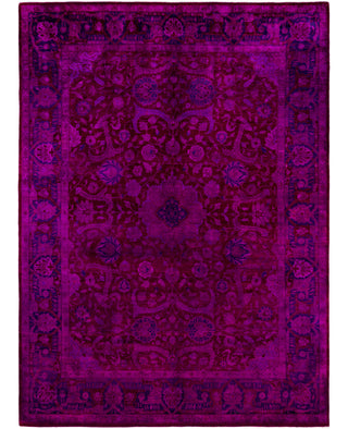 Contemporary Overdyed Wool Hand Knotted Pink Area Rug 9' 4" x 12' 4"