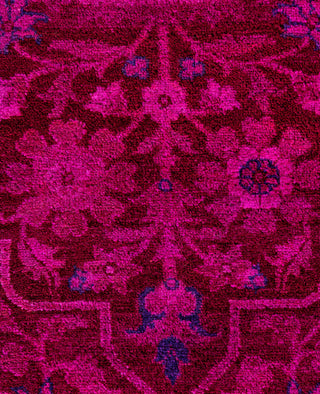 Contemporary Overdyed Wool Hand Knotted Purple Area Rug 7' 10" x 8' 1"