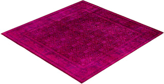 Contemporary Overdyed Wool Hand Knotted Purple Area Rug 7' 10" x 8' 1"