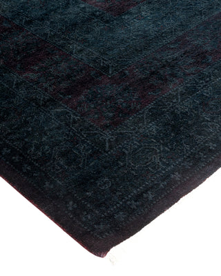 Modern Overdyed Hand Knotted Wool Black Area Rug 8' 1" x 10' 3"