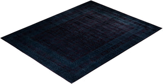 Modern Overdyed Hand Knotted Wool Black Area Rug 8' 1" x 10' 3"