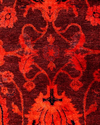 Contemporary Hand-Knotted Overdyed Orange Area Rug 4' 7" x 7' 4"