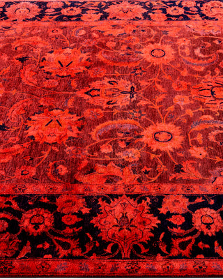 Contemporary Hand-Knotted Overdyed Orange Area Rug 4' 7" x 7' 4"