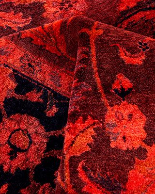 Contemporary Hand-Knotted Overdyed Orange Area Rug 4' 7" x 7' 4"