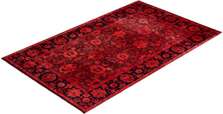 Contemporary Hand-Knotted Overdyed Orange Area Rug 4' 7" x 7' 4"