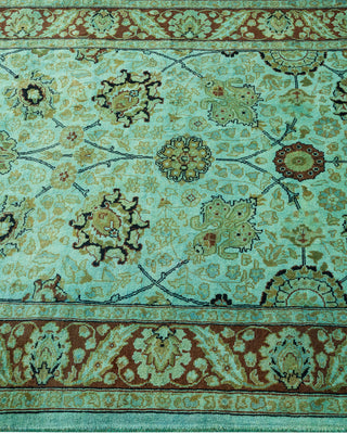 Contemporary Hand Knotted Overdyed Blue Runner 3' 1" x 10' 1"