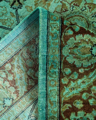 Contemporary Hand Knotted Overdyed Blue Runner 3' 1" x 10' 1"