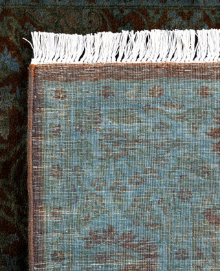 Overdyed One-of-a-Kind Wool Blue Runner 3' 0" x 7' 8"
