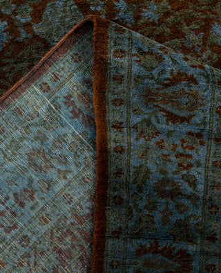 Overdyed One-of-a-Kind Wool Blue Runner 3' 0" x 7' 8"