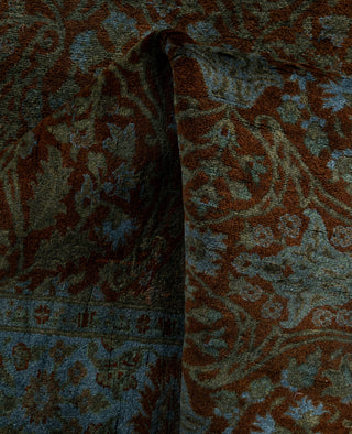 Overdyed One-of-a-Kind Wool Blue Runner 3' 0" x 7' 8"