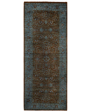 Overdyed One-of-a-Kind Wool Blue Runner 3' 0" x 7' 8"