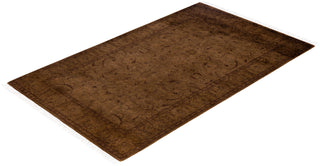 Contemporary Overdyed Wool Hand Knotted Brown Area Rug 3' 2" x 5' 3"