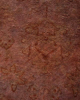 Contemporary Hand Knotted Overdyed Brown Runner 2' 8" x 10' 9"