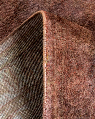 Contemporary Hand Knotted Overdyed Brown Runner 2' 8" x 10' 9"