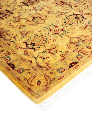 Modern Overdyed Hand Knotted Wool Yellow Runner 2' 7" x 10' 1"