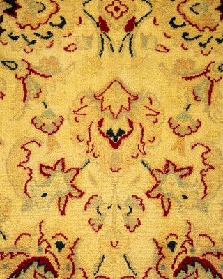 Contemporary Hand Knotted Overdyed Yellow Runner 2' 7" x 10' 1"