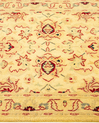 Contemporary Hand Knotted Overdyed Yellow Runner 2' 7" x 10' 1"