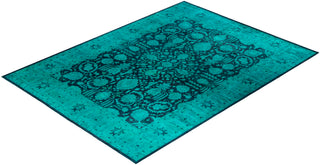 Contemporary Hand-Knotted Overdyed Purple Area Rug 9' 2" x 12' 5"