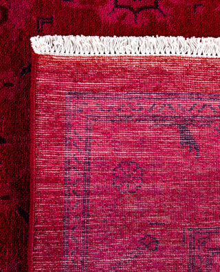 Contemporary Overdyed Wool Hand Knotted Pink Area Rug 8' 0" x 10' 5"