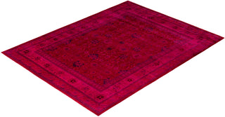 Contemporary Overdyed Wool Hand Knotted Pink Area Rug 8' 0" x 10' 5"