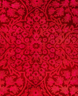 Overdyed Hand-Knotted Wool Modern-Contemporary Pink Area Rug 4' 2" x 6' 1"