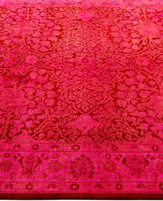 Overdyed Hand-Knotted Wool Modern-Contemporary Pink Area Rug 4' 2" x 6' 1"