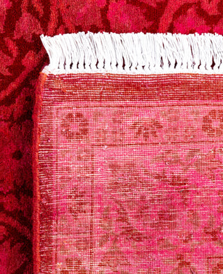 Overdyed Hand-Knotted Wool Modern-Contemporary Pink Area Rug 4' 2" x 6' 1"