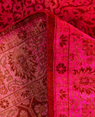 Overdyed Hand-Knotted Wool Modern-Contemporary Pink Area Rug 4' 2" x 6' 1"