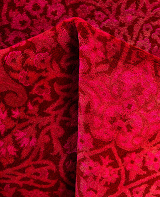 Overdyed Hand-Knotted Wool Modern-Contemporary Pink Area Rug 4' 2" x 6' 1"