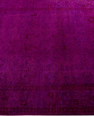 Contemporary Overdyed Wool Hand Knotted Purple Area Rug 4' 2" x 6' 3"