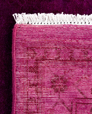 Contemporary Overdyed Wool Hand Knotted Purple Area Rug 4' 2" x 6' 3"