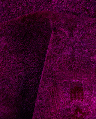 Contemporary Overdyed Wool Hand Knotted Purple Area Rug 4' 2" x 6' 3"