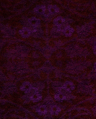 Contemporary Overdyed Wool Hand Knotted Purple Runner 2' 8" x 18' 5"