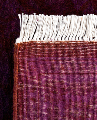 Contemporary Overdyed Wool Hand Knotted Purple Runner 2' 8" x 18' 5"