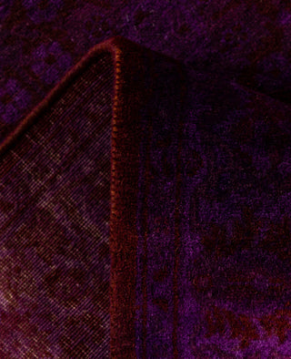 Contemporary Overdyed Wool Hand Knotted Purple Runner 2' 8" x 18' 5"
