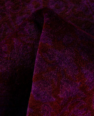 Contemporary Overdyed Wool Hand Knotted Purple Runner 2' 8" x 18' 5"
