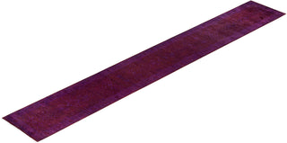 Contemporary Overdyed Wool Hand Knotted Purple Runner 2' 8" x 18' 5"
