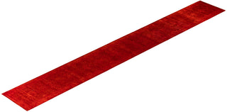Contemporary Hand-Knotted Overdyed Red Runner 2' 7" x 20' 9"