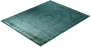 Modern Overdyed Hand Knotted Wool Blue Area Rug 8' 3" x 10' 4"