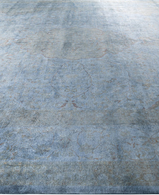Overdyed One-of-a-Kind Wool Gray Area Rug 12' 3" x 15' 8"