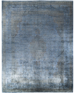 Overdyed One-of-a-Kind Wool Gray Area Rug 12' 3" x 15' 8"