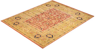 Traditional Hand Knotted Orange Area Rug  8' 2" x 10' 1"