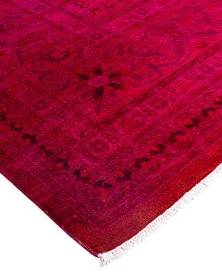 Contemporary Overyed Wool Hand Knotted Pink Area Rug 10' 3" x 14' 0"