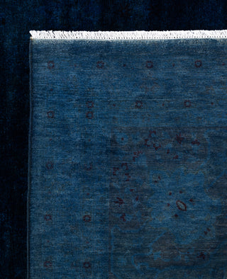 Overdyed One-of-a-Kind Wool Blue Area Rug 12' 4" x 18' 1"