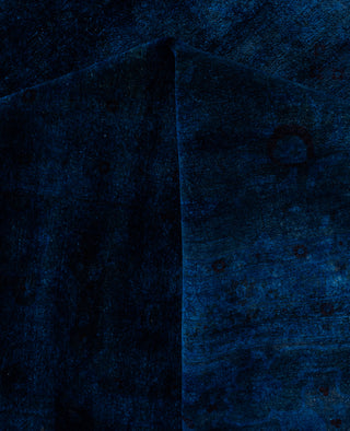 Overdyed One-of-a-Kind Wool Blue Area Rug 12' 4" x 18' 1"